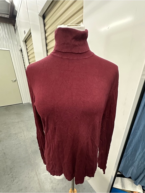 Chico's Sweaters - Chico's Women's Burgundy Silk Blend Turtleneck Sweater Sz L